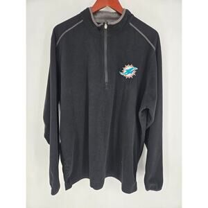 Miami Dolphins Textured Fleece Quarter Zip Pullover Sweatshirt Men's XXL
